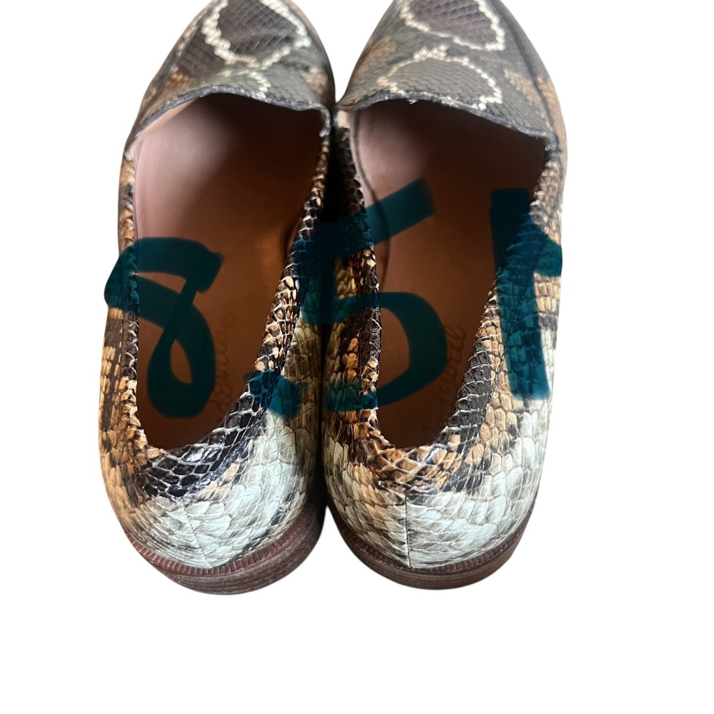Madewell Frances Loafers Snakeskin Embossed Leather Pointed Toe Flats AA177 8.5 - Picture 8 of 9